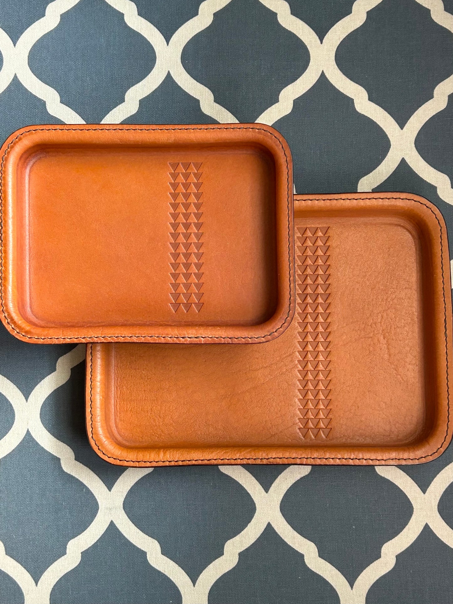 Small Leather Valet Tray - Tan