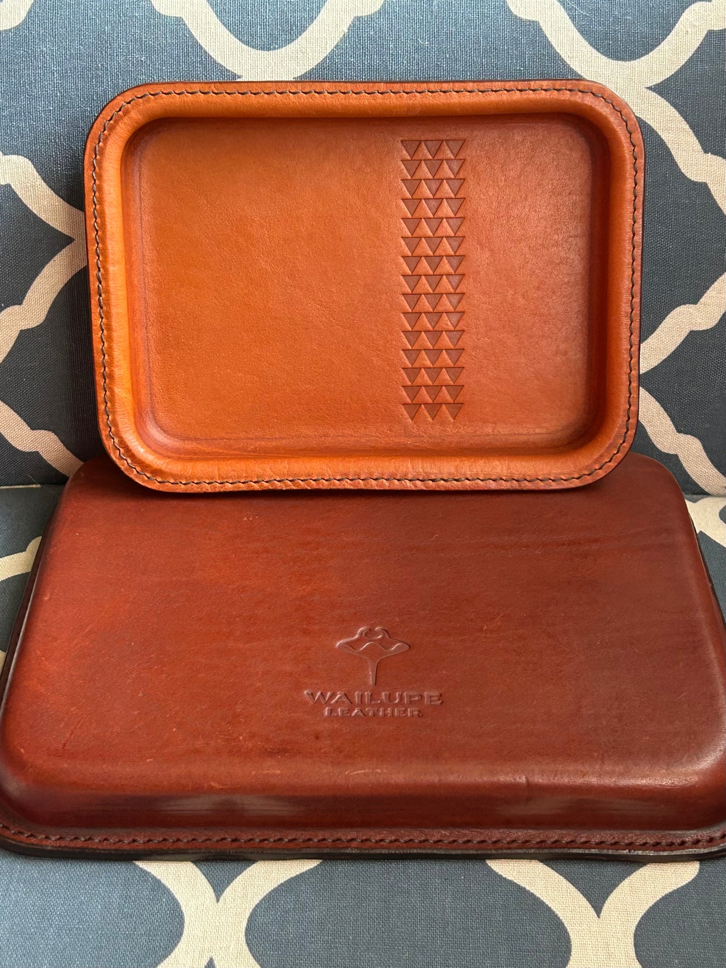 Small Leather Valet Tray - Tan