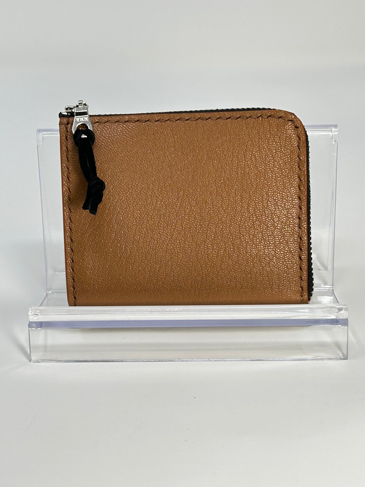 Half-zip wallet in Camel